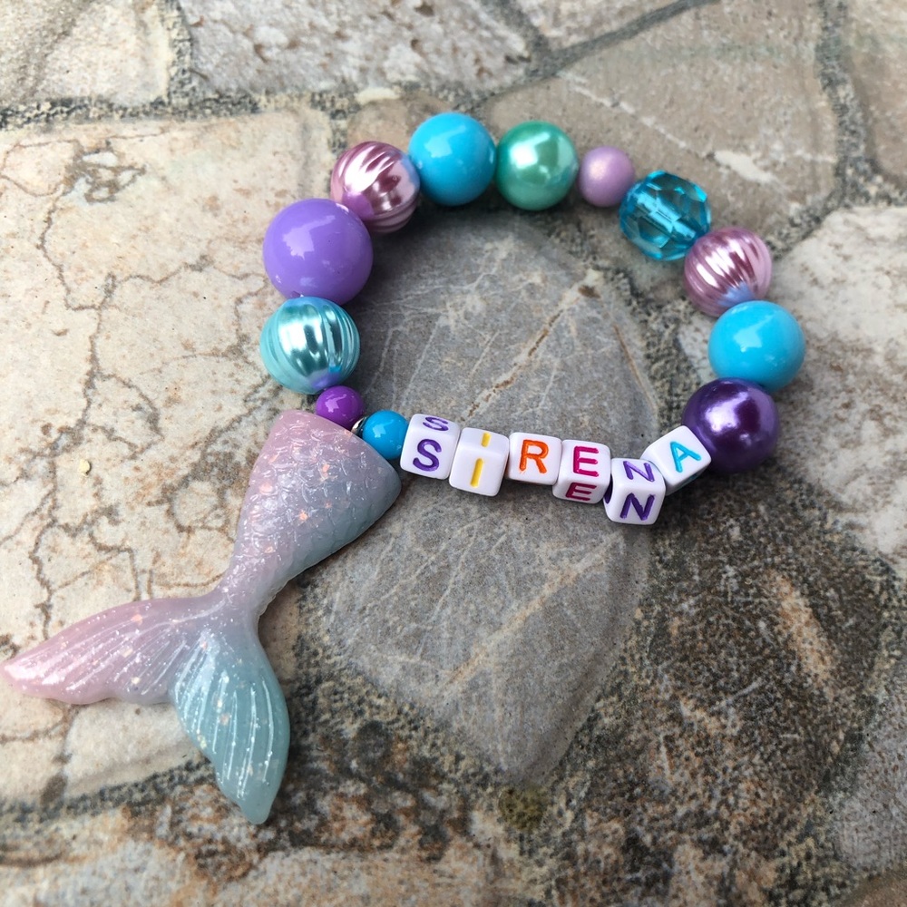 Sirena mermaid word little tail bracelet pearl